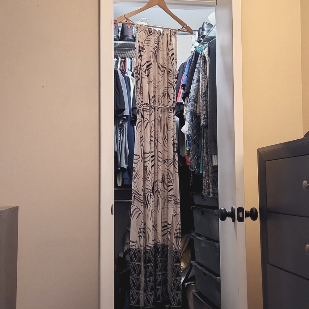 Womens Cato string strap maxi dress with waist tie Size XL
